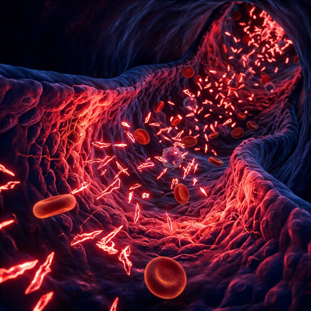 3D Render of Endotoxins in Bloodstream